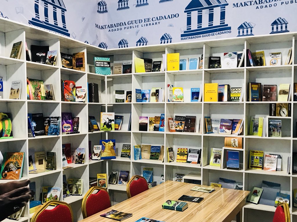 MIShidane's tweet photo. Adado Public Library officially opened.
#AdadoIsReading finally. A happy moment to for all book lovers in Adado, Galgadud, #Somalia!
#MaktabaddaCadaado
#Cadaado #LibraryOpened https://t.co/fp1FeiCzcH