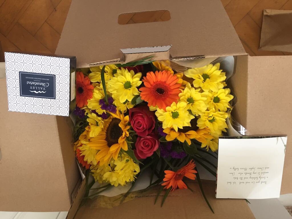 When you receive a lovely bunch of flowers because your guests enjoyed their stay so much#besthosts#lovelyguests#helmsleyinbusiness