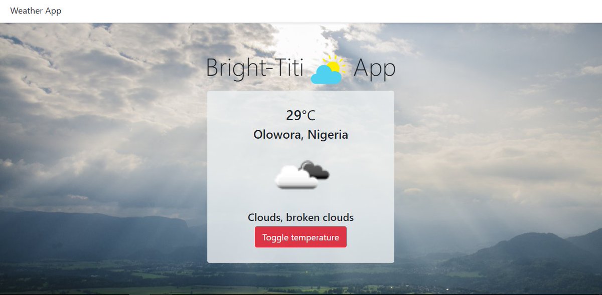 ogheneochukobri's tweet image. Thanks @fccLagos 
WeatherApp by @ogheneochukobri and @revellate 
#Fcclagos #coffeencode #javascript