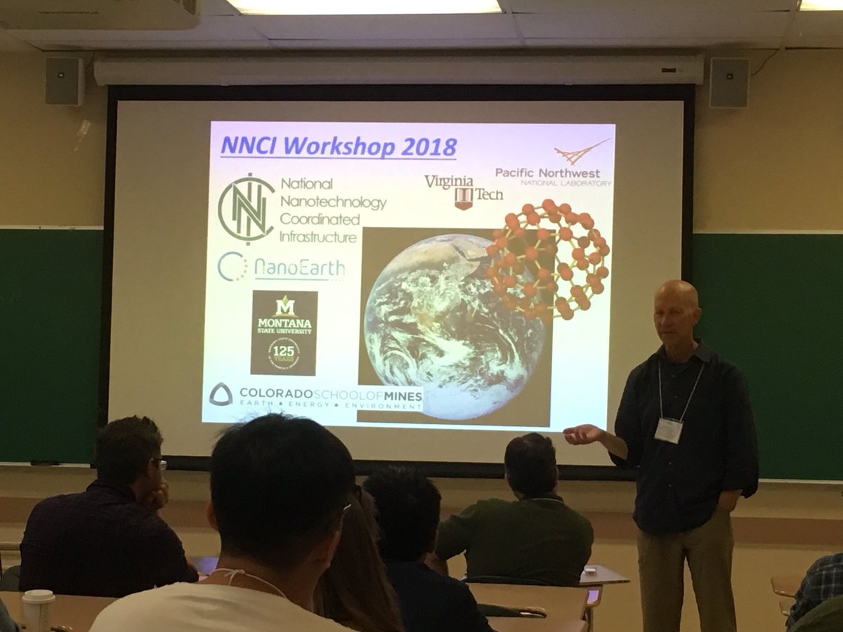 NanoEarthVT's tweet photo. A full house here @Goldschmidt2018 workshop on Nanoscience in the Earth and Environmental Sciences cohosted by NNCI sites NanoEarth and MONT with the Colorado School of Mines. @coschoolofmines @montanastate https://t.co/oMjKkV6TZ8