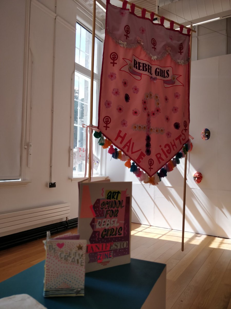 JoWilliams24's tweet photo. So impressed by the #ArtSchoolforRebelGirls exhibition! Such amazing creativity &amp; energy - don't miss this fantastic display by inspiring young women

 #artsengagement project by @Pavilion_Leeds - open Tues 14th - Sat 18th in @FAHACS https://t.co/hgGilSbvB7