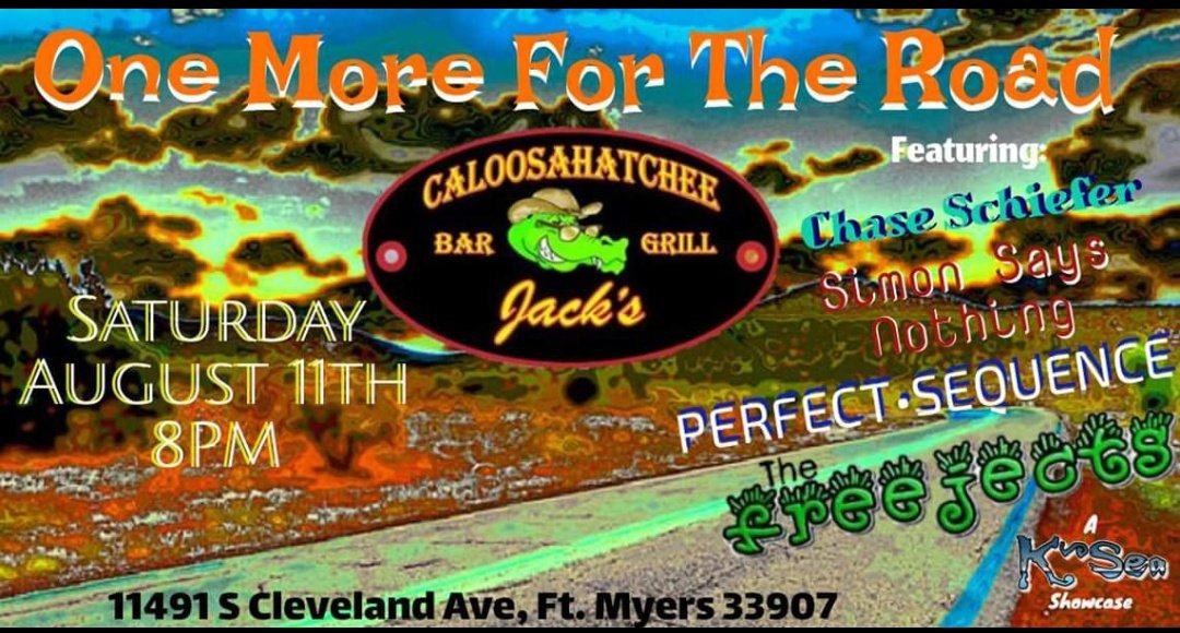 PerfectSequence's tweet image. Did you miss us last night at Point Ybel?? No worries, we&apos;re rocking Caloosahatchee tonight with The Freejects 🤘🎸🐊👀 #perfectsequence #awaken #alternativerock #capecoral #music #SoundCloud #ITUNES #AmazonMusic #YouTube #capecoral #fortmyers #naplesflorida #swflmusic #live