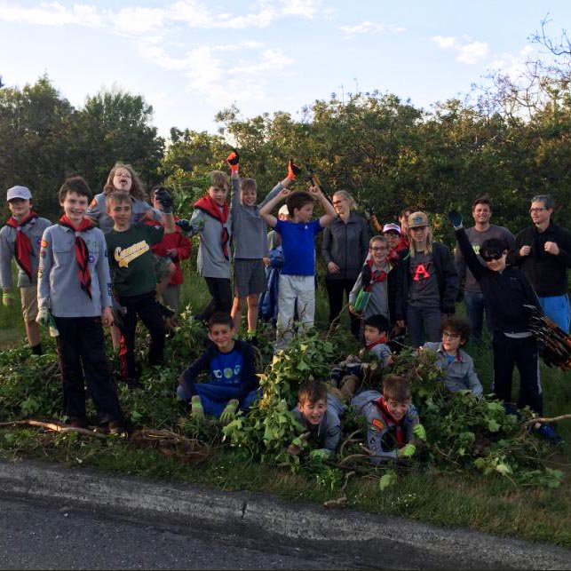 scoutscanada's tweet photo. .@OakBayScouts cleared an invasive species from #CattlePoint🌎 #ScoutsDoStuff Whether it’s leading shoreline cleanups, hosting local food drives or more, Scouting youth contribute to creating a better world. Start your adventure today. Join Scouts: https://t.co/lLOKcxQEBK https://t.co/jOQubrhmkn