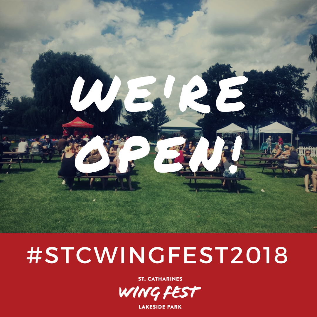 wingfestniagara's tweet photo. Attention wing lovers: the gates are OPEN, and #STCWingFest2018 is open for business! Join us today and tomorrow at Lakeside Park for sunshine, wings, cold drinks, and entertainment! All proceeds go to Community Care of St. Catharines and Thorold. https://t.co/Bgt5ImImhQ https://t.co/6YynSyFwi8