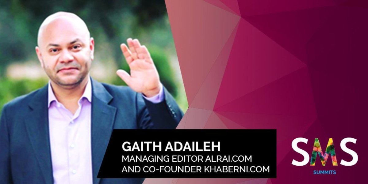 Salaseelo1's tweet photo. Mr. Gaith Adaileh, the managing Editor at https://t.co/s5wh7CbZ5o  is going to be one of the speakers at #smsummitjo this Wednesday! Join us and learn more about his success https://t.co/L2hXPcq3LV