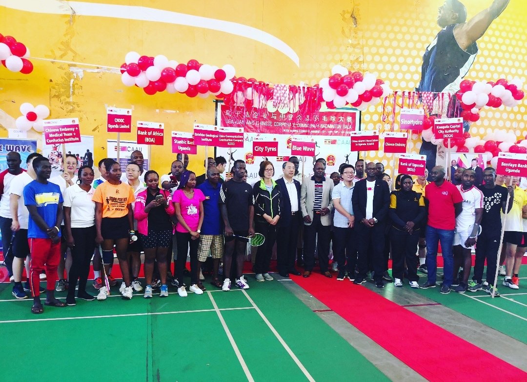 CAAU_group's tweet photo. @nbstv @mtnug Minister of state for Sports and the Chinese Ambassador group photo moments with the Players https://t.co/qMZXFQdjbm