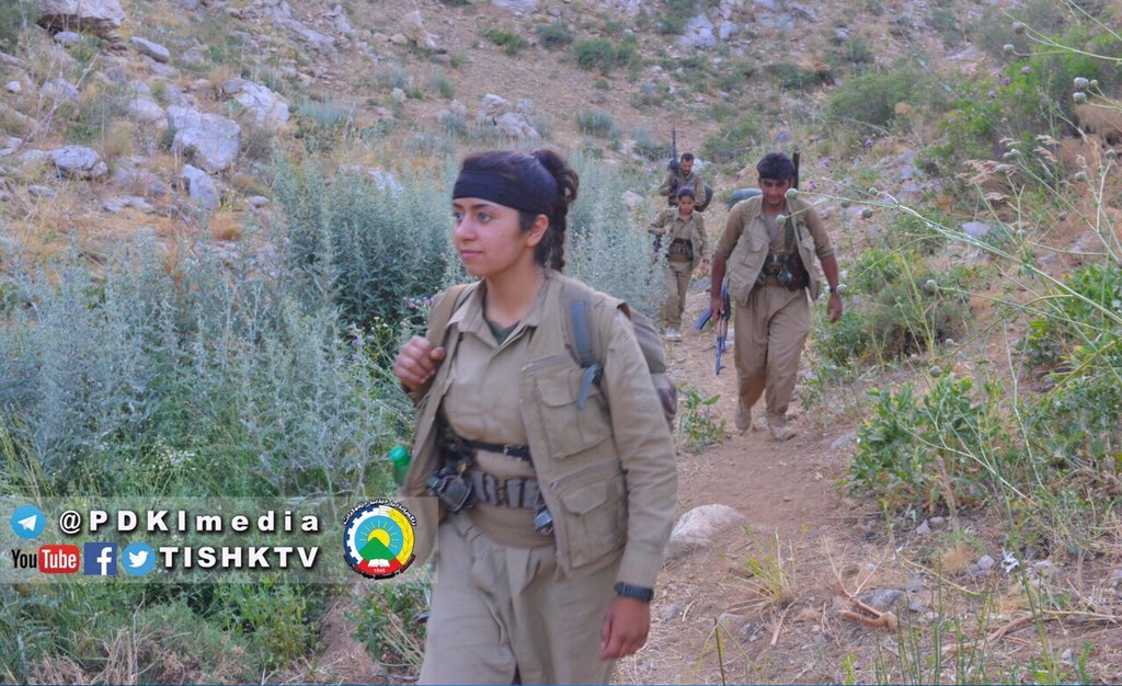 PeshmergaNews's tweet photo. Kurdish sources(unconfirmed): PDKI #Peshmerga from Iranian occupied Kurdistan, clashed with the IRGC near Sheno (Oshnavieh), killing 12 IRGC terrorists, while 8 Peshmerga were martyred in the clashes. (Archive images) https://t.co/mZCA5eAY48