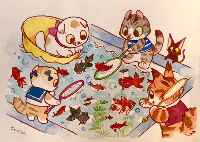 「猫 魚」のTwitter画像/イラスト(古い順)