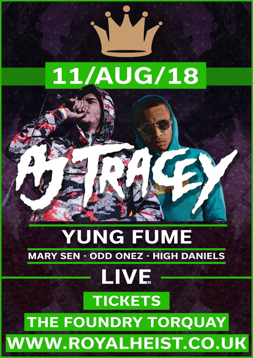 IT’S GAS O’Clock. <a href="/ajtracey/">aj tracey</a> come to <a href="/TheFoundryTQ/">The Foundry Torquay</a> TONIGHT. 🔥

Tickets: royalheist.co.uk