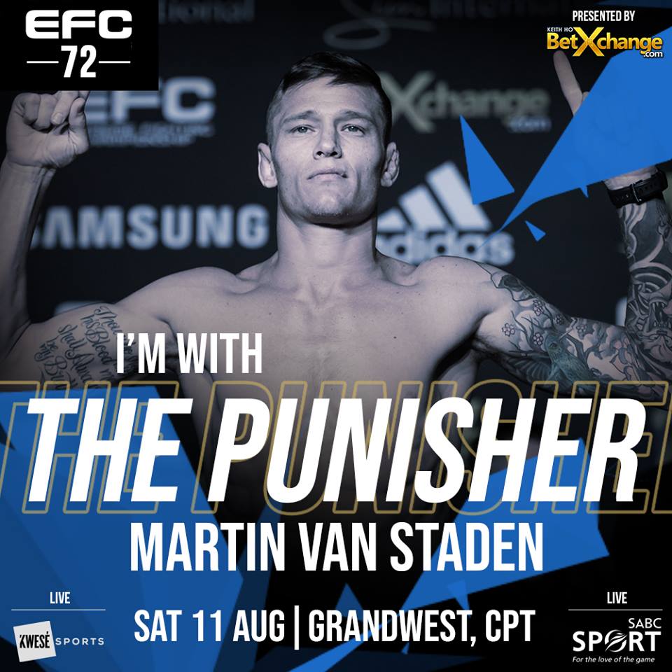 LIKE &amp; RT if you with <a href="/thepunishermma1/">Martin van Staden</a> TONIGHT! 

#EFC72