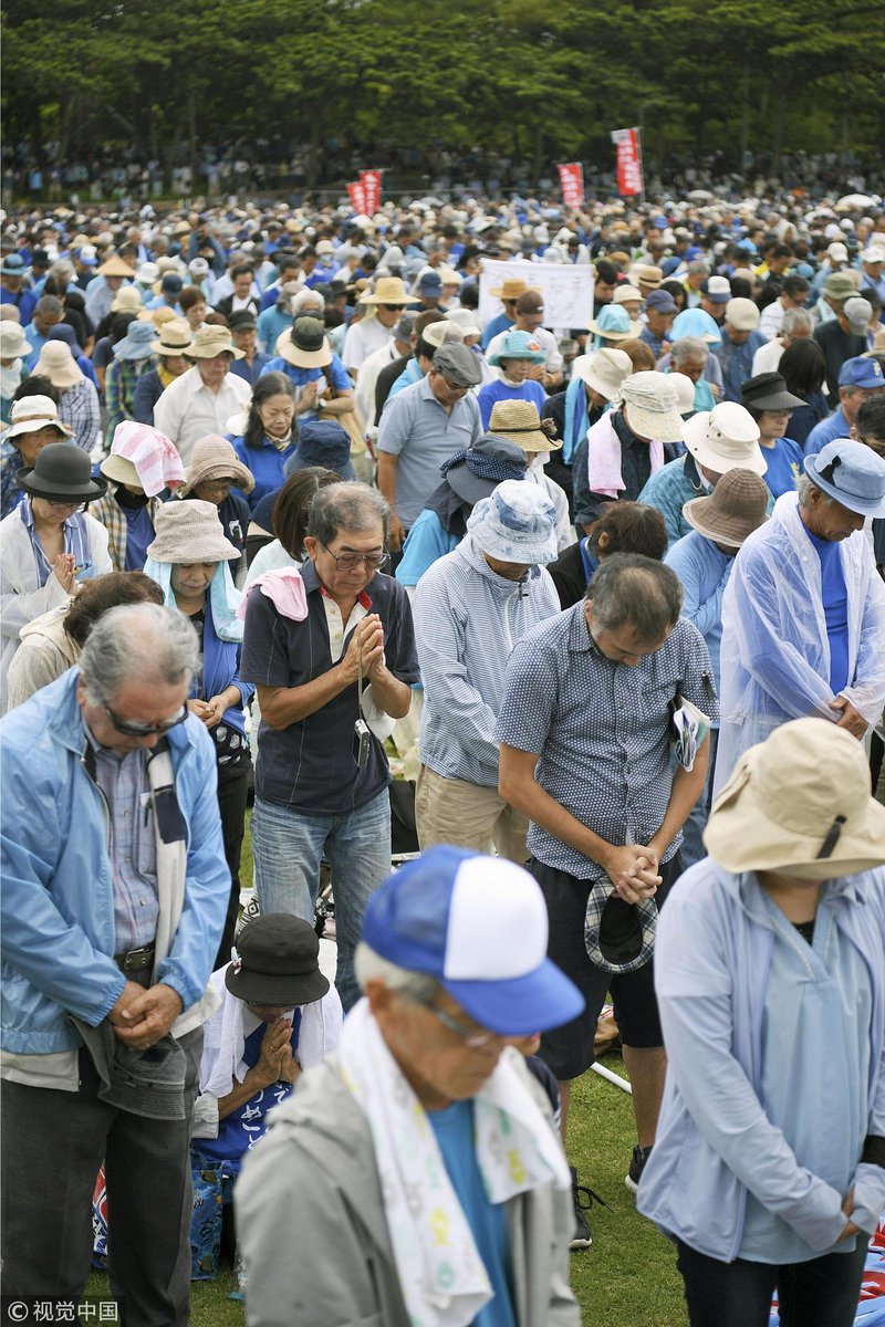 An estimated 70,000 people gather in Naha, #Okinawa to protest against the Japanese government's plan to relocate a US air base within the island prefecture DkUTphTU8AEccYp