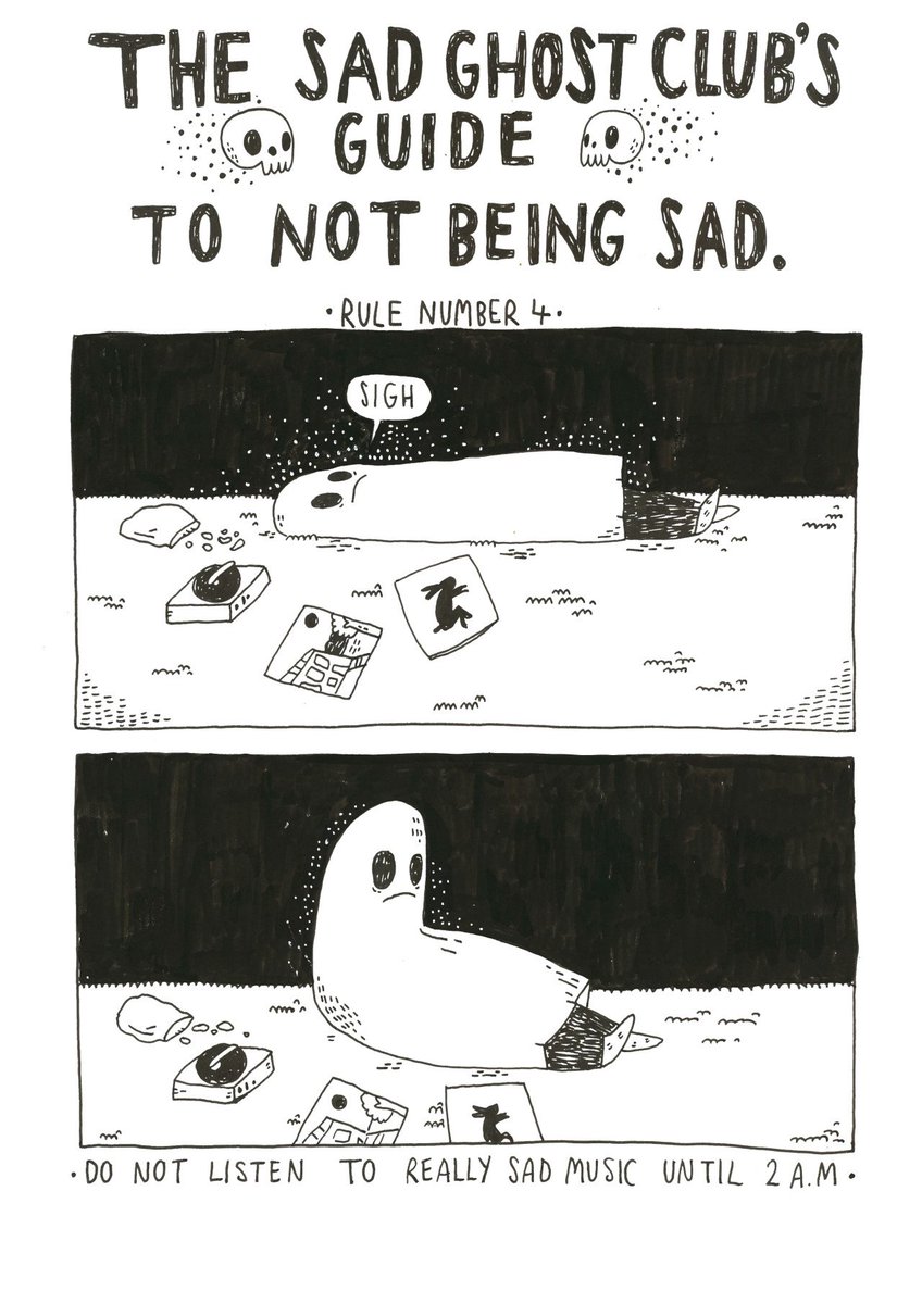 What's your go-to sad track? Yknow the one that you play and then you're like 'hmm, should I be worried that I'm listening to this song again?'
Comic from our zine - The Guide To Not Being Sad, which is available here - https://t.co/mkbwOfdVAN