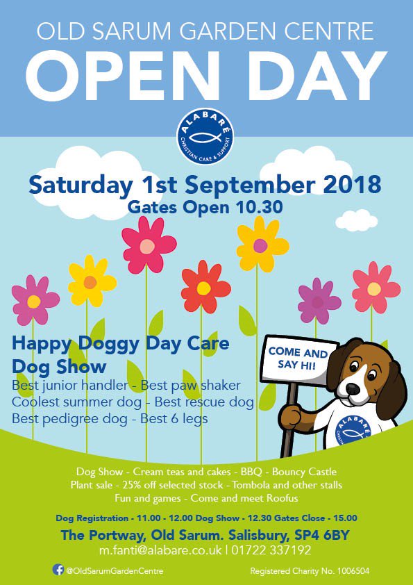 AlabareUK's tweet photo. Our Old Sarum Garden Centre are holding an Open Day on Saturday 1st September. There will be a whole host of activities on the day so please do come along! https://t.co/OENCVMVh2n