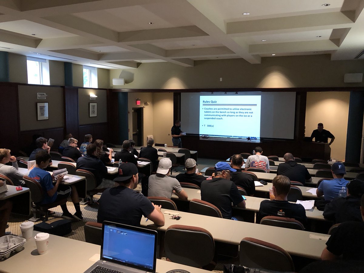 The_AYHL's tweet photo. Day 2 of the #AYHL Officiating camp is starting with a rule quiz!
#Officiating #RuleKnowledge https://t.co/mazBuCvH0a