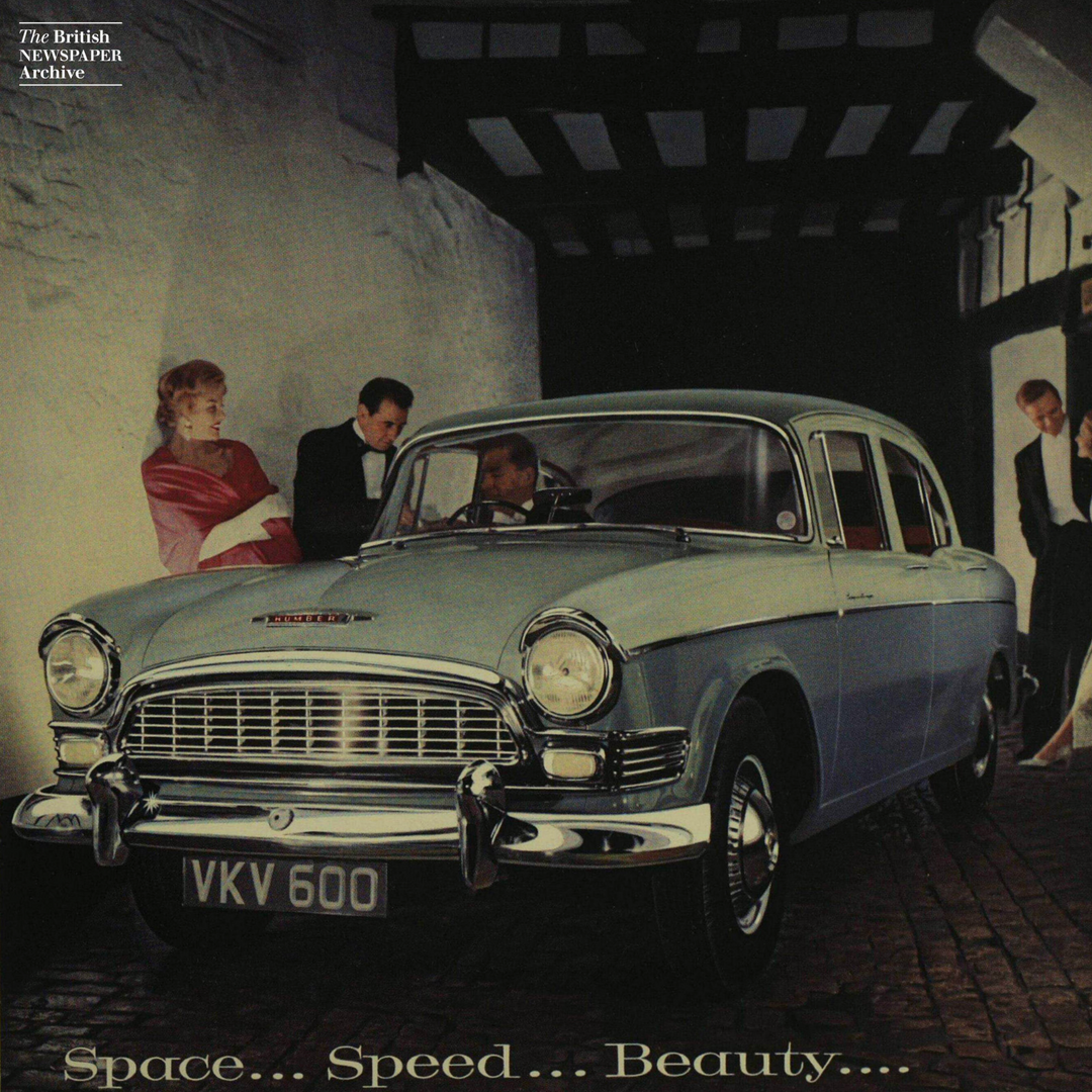 BNArchive's tweet photo. Illustrated London News, 22 August 1959, a stylish car and its stylish passengers: https://t.co/zrYs9SG9mI #saturdaystyle #vintagecar #humber #rootesmotors https://t.co/Ym7iMrLpG6