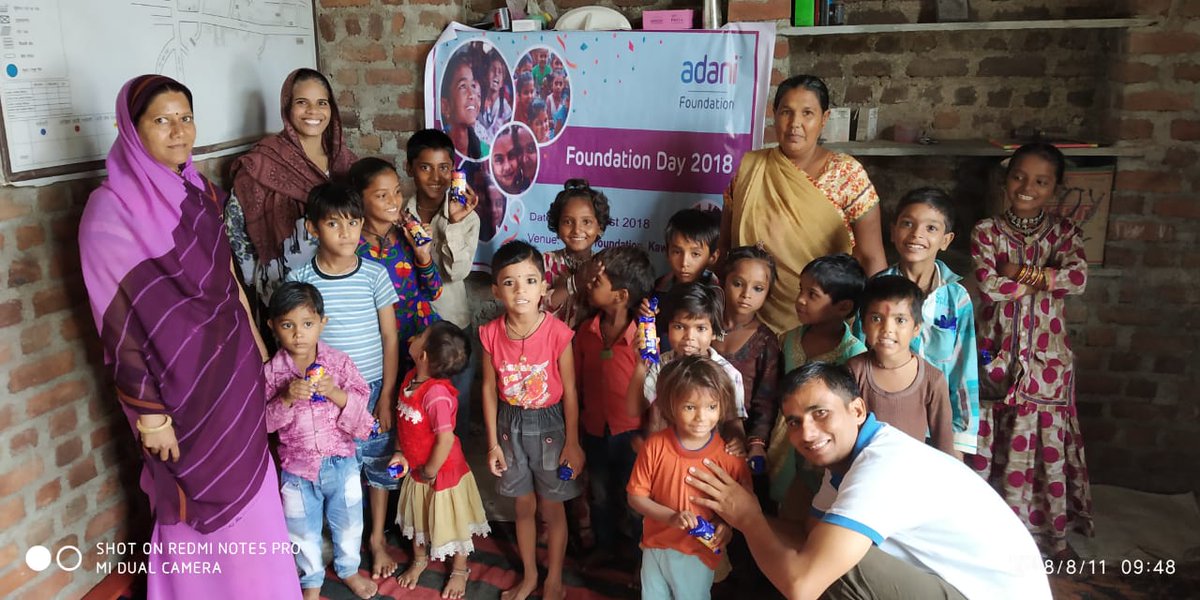 AdaniFoundation's tweet photo. Our efforts towards community care and its empowerment have only multiplied with time. More than two decades since our inception, here's a glimpse of our team celebrating the Adani Foundation Day along with the community members. #TransformingLives #ActsOfGoodness https://t.co/m0nnRofwdH