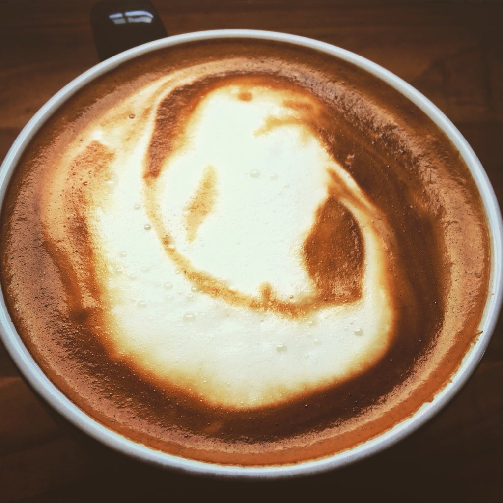 willowscoffee's tweet photo. Today’s #latteart of the day~proud penguin hatching into this world&amp;ready to rock it. Go proud penguin,you got this! https://t.co/gQODB1nCNX