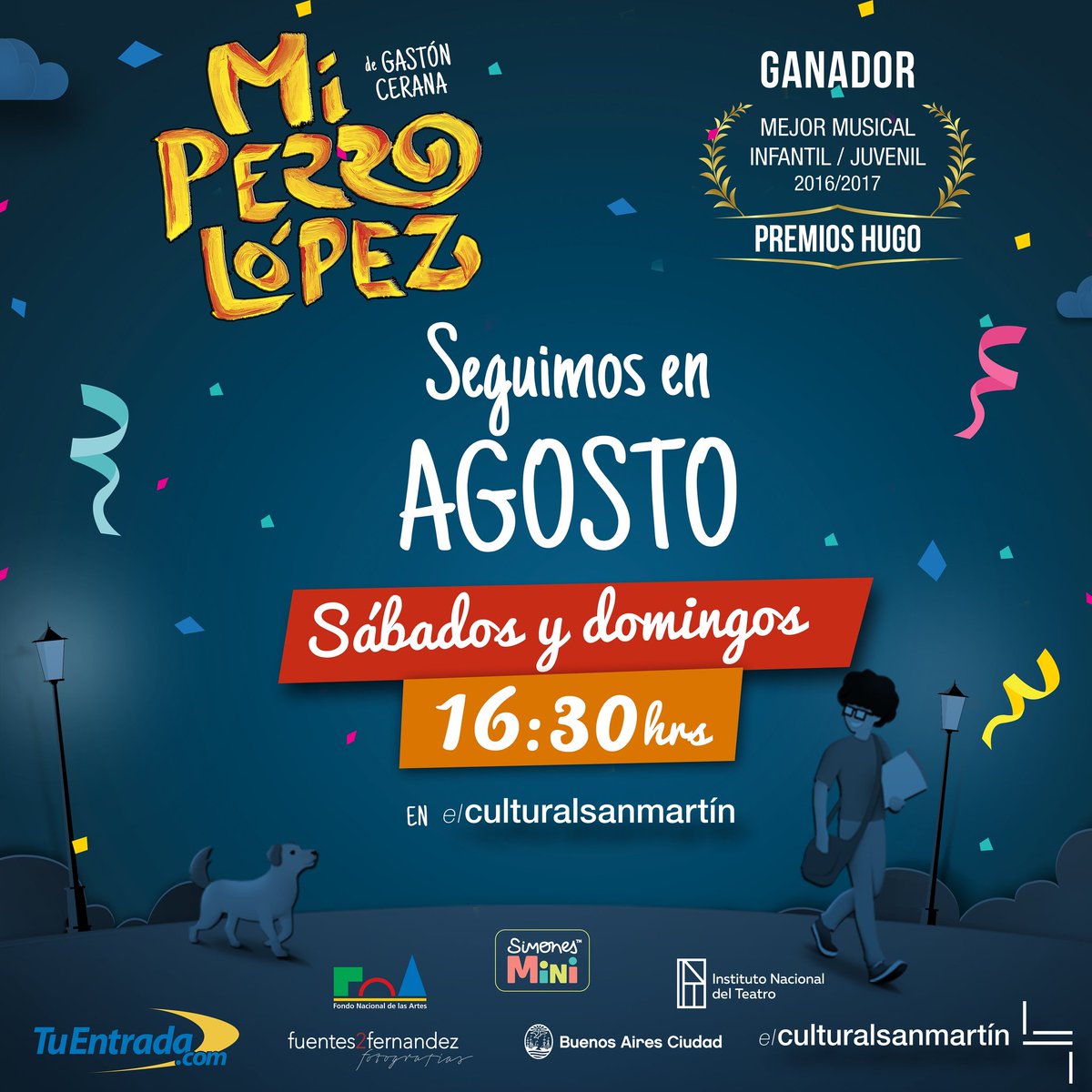 ¡Seguimos en agosto compartiendo la historia de López y Chico!

Todos los sábados y domingos a las 16.30 hs en el @culturalsanmar.
Entradas a la venta en <a href="/tuentrada/">TuEntrada.com</a> 

#somostodosperros