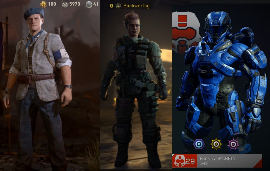 Bankworthy's tweet photo. Quick look at the #BlackOps4Beta Graphics compared to #CallofDutyWWII and #Halo5 ... Screenshots taken in game lobby through Xbox One on a 60Hz 1920x1080 Benq monitor. https://t.co/KW4xJheH6L