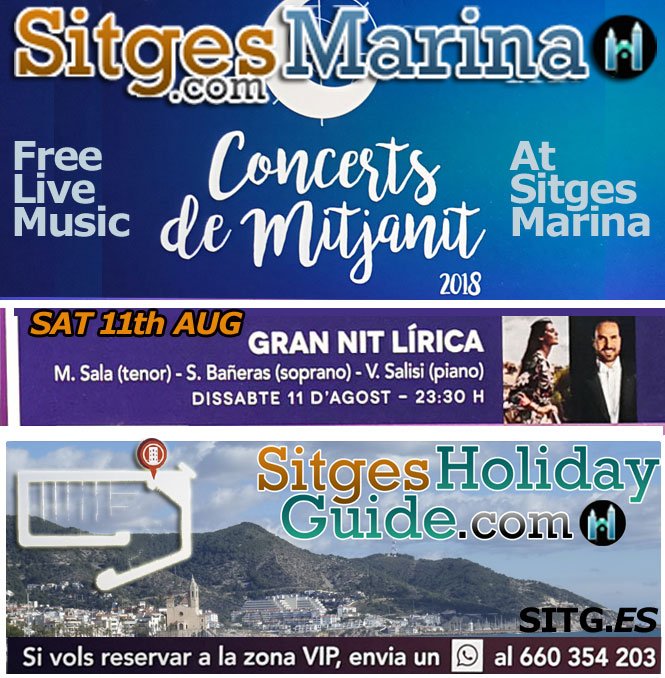 FREE LIVE MUSIC : Tonight SATURDAY, August 11th at 11:30 p.m – 23: 30h Great Lyrical Night – Classical Music
sitgesevents.com/event/sat-11th…

FREE LIVE MUSIC AT #SITGES MARINA
sitgesmarina.com/sitges-port-fr…