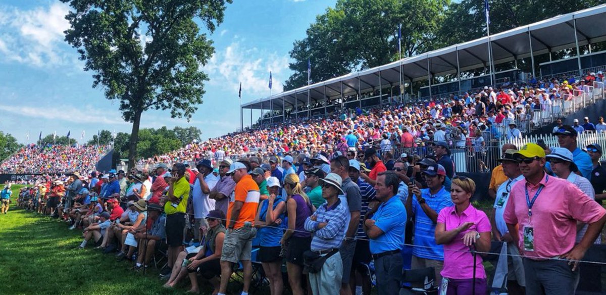 DrewNovaraGolf's tweet photo. Memorable galleries this morning at #PGAChamp https://t.co/grXCBaqpee