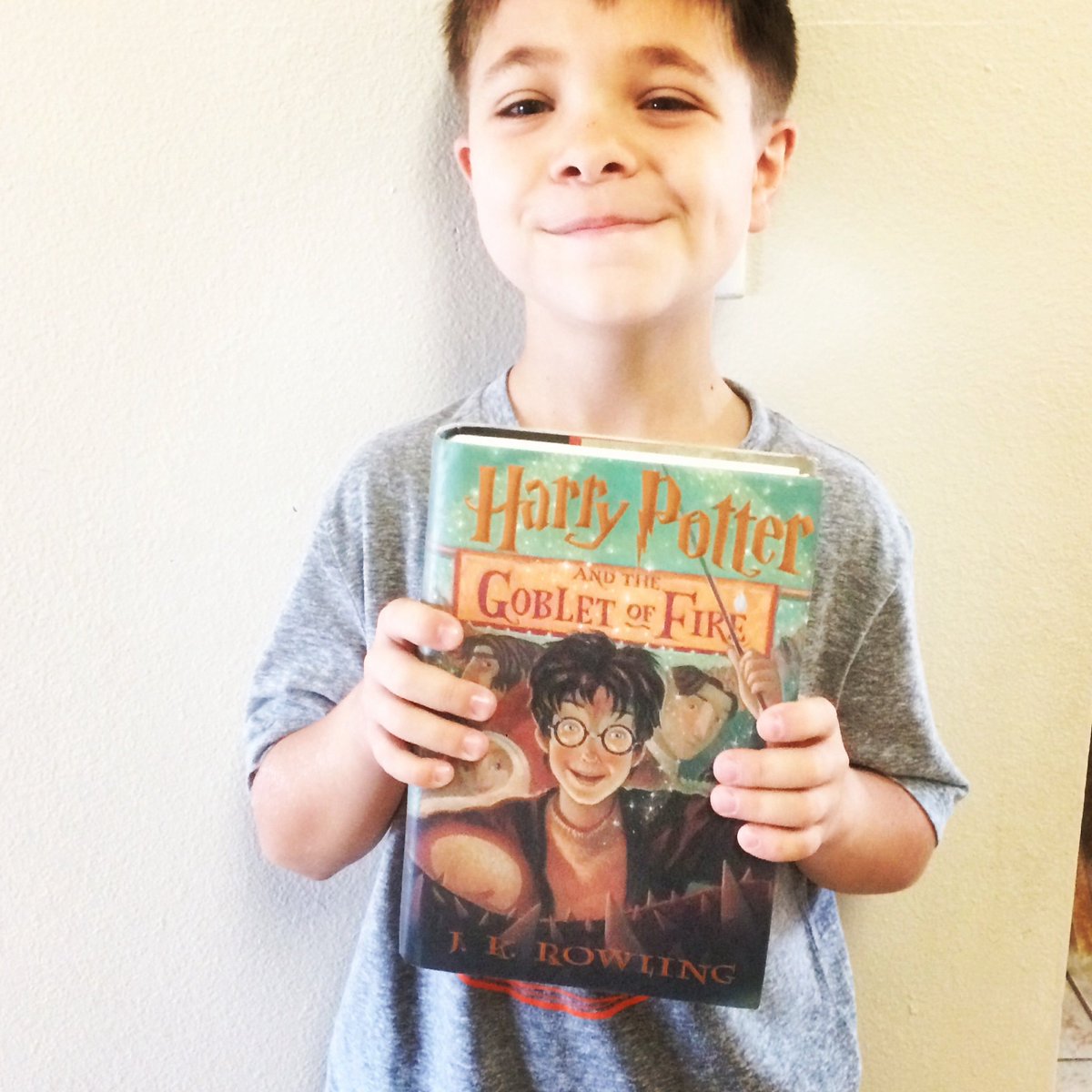 ItsJustHowWeAr1's tweet photo. He stayed up last night and finished #GobletOfFire #HarryPotter #HP #PotterHead https://t.co/1iIt2IIiyf