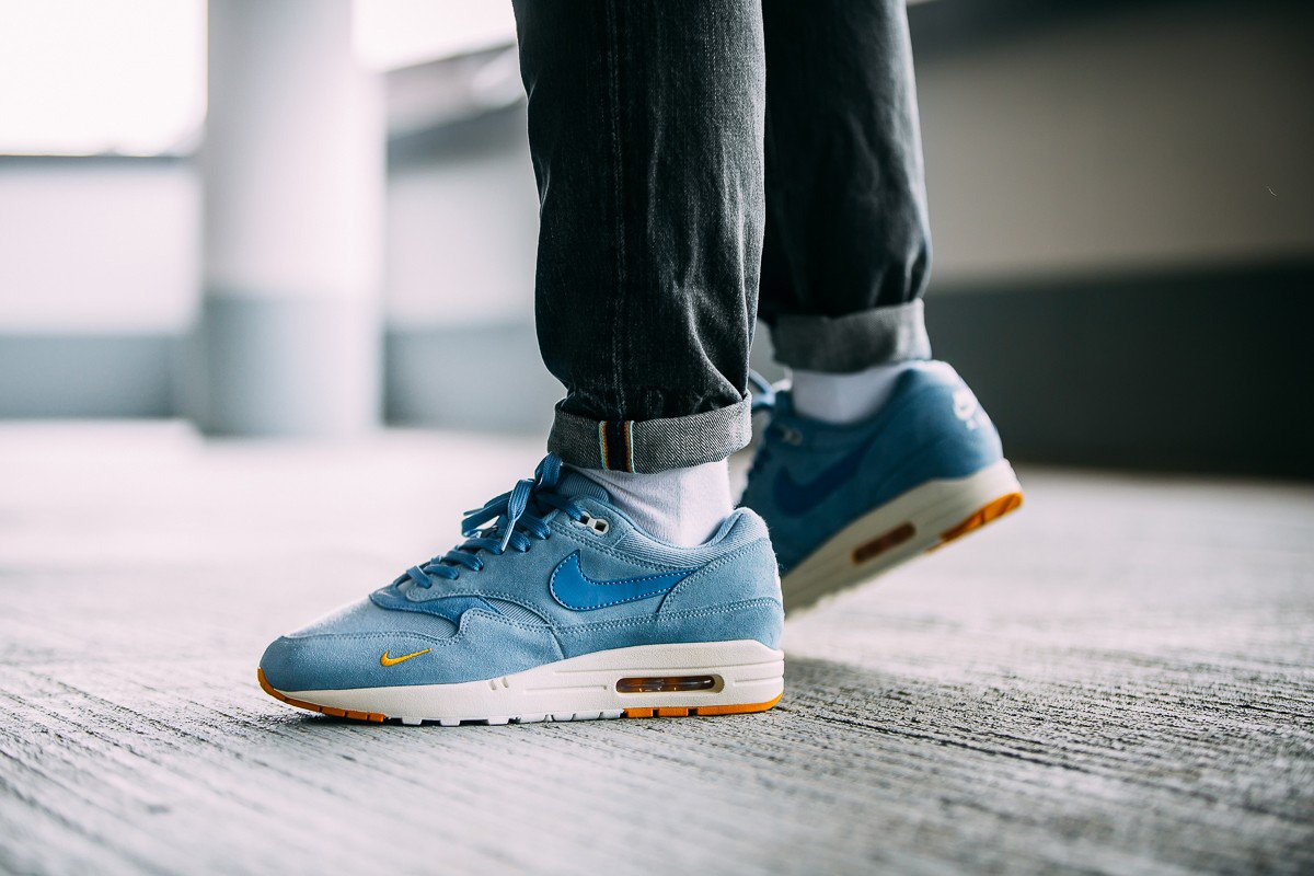 nike air max 1 premium mini swoosh work blue