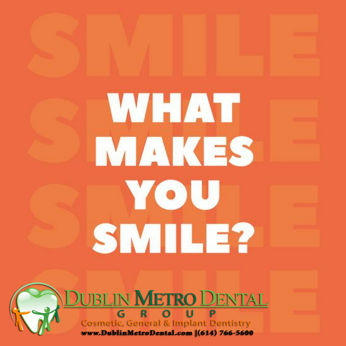 DMDGroup's tweet photo. ๐๐๐ผ๐ ๐๐ผ๐๐๐ ๐๐๐ ๐๐๐๐๐? We want to know! Post your answers in the comments below and keep smiling.
#happysmiles #dublinmetrodental #smilesbydmd #dublindentist #dublinohio https://t.co/rOUObuNaOk
