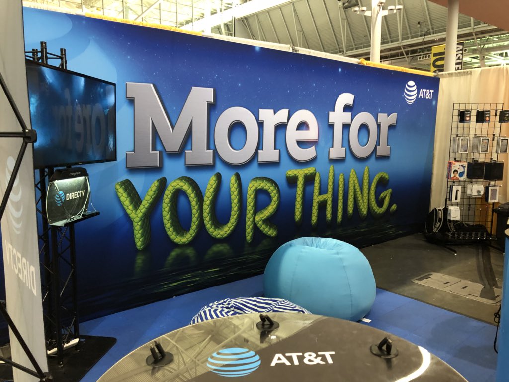 NancyRickerd's tweet photo. Ready for day 2! More for your thing. That’s our thing! Visit us at booth 835. @FANEXPOBoston @ATTBoylstonST @TheRealOurNE #attflagship #moreforyourthingthatsourthing @WilliamGStovall @pnixnix @RobertBaptista3 @DPulido24 @SamKhiv https://t.co/cmZMMqidXr