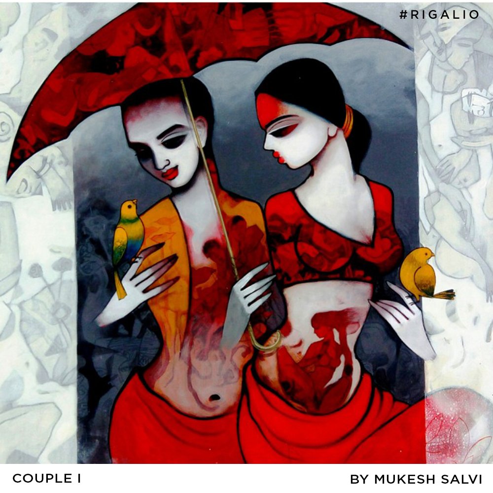 The bond of love and harmony brilliantly portrayed on canvas. Bring home vibrant #art by Mukesh Salvi from #Rigalio, and brighten up your space instantly | bit.ly/2OtV3gJ