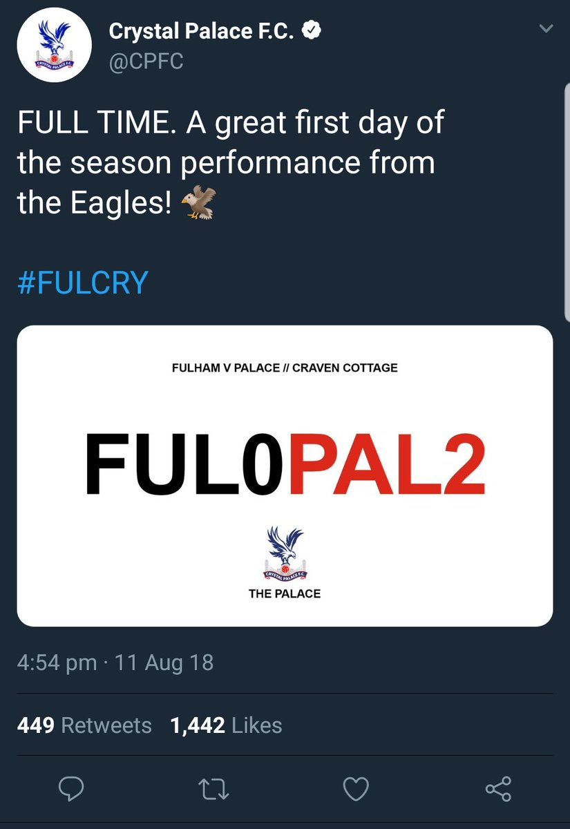 lmaoooo Palace seriously throwing salt in Fulham's wounds