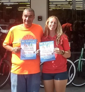 Legacy_Trail's tweet photo. Thanks to Real Bikes, Venice, for supporting the November 6th referendum to Extend The Legacy Trail! Vote Yes! #extendthetrail https://t.co/1clNgMOVNP