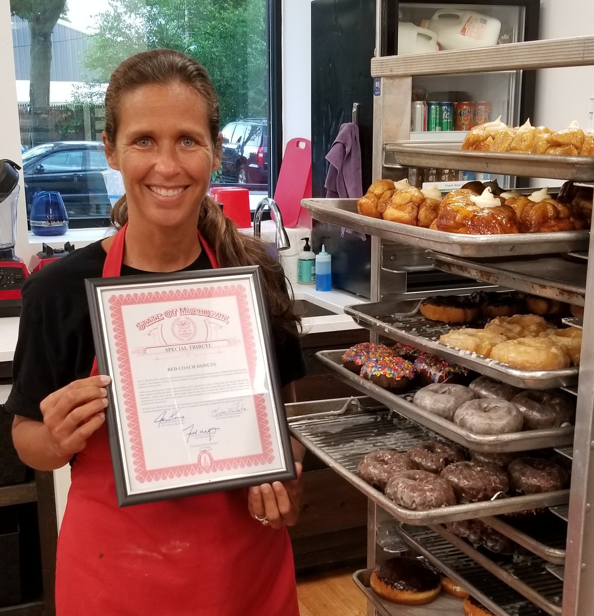 JohnMProos's tweet photo. Looking for a new morning routine? Check out Red Coach #Donuts in downtown Stevensville. They are a tasty addition to Southwest Michigan! #SWMIComeback #LocalFood https://t.co/sI5qKYgb6N