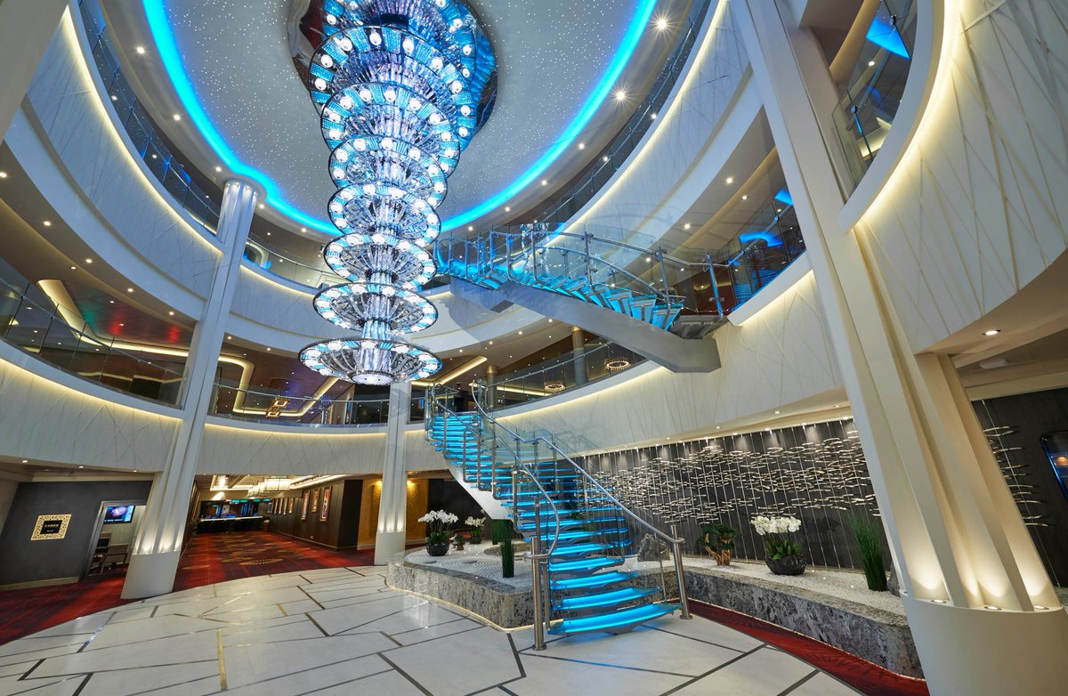 LesterChung's tweet photo. Inside the newest #NorwegianJOY cruise ship looks so grand. I can't wait for this newest ship to start it's Alaskan voyage in 2019. #CruiseNorwegian #travel #Alaska #sp https://t.co/tGIWMzpmER