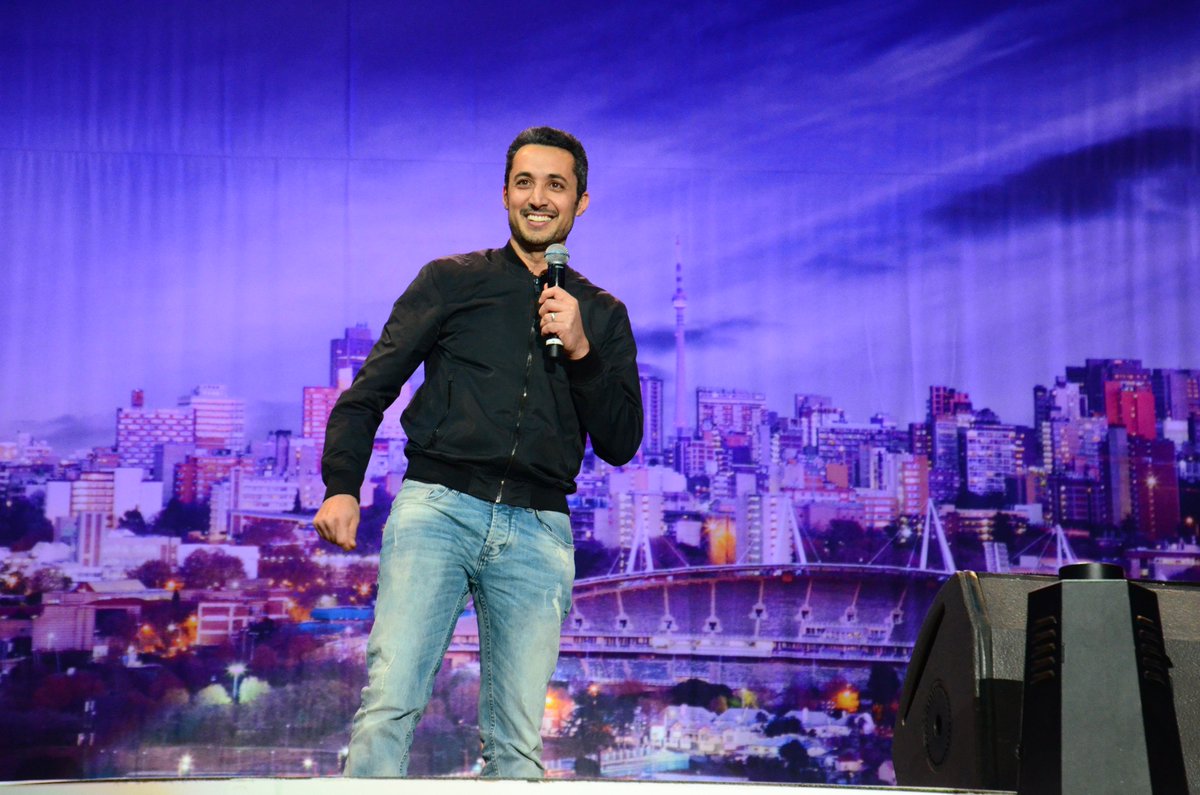 RealConcerts's tweet image. He's just got back from Montreal and now he is on stage at #BLACKSONLYCOMEDYSHOW is @RiaadMoosa