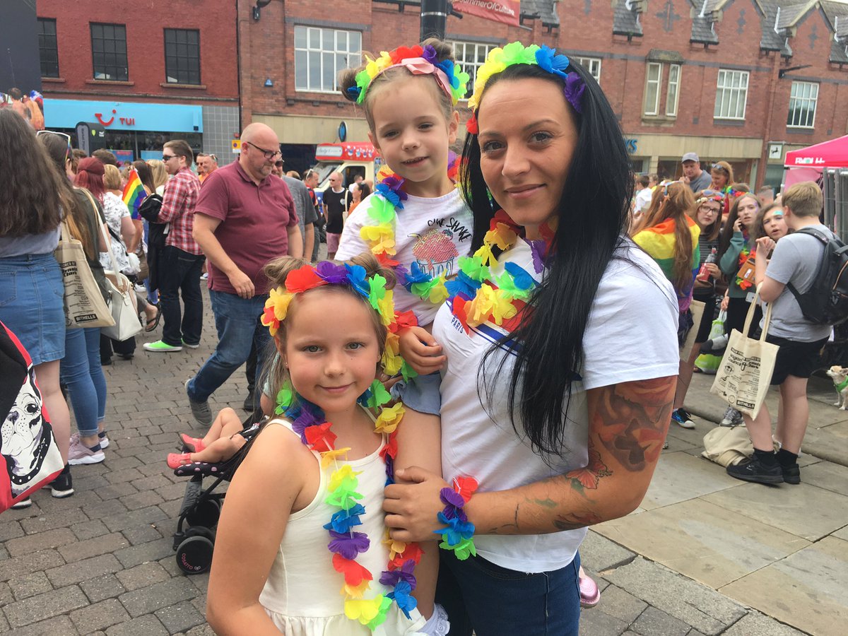 WiganCouncil's tweet photo. Just some of the people who've been enjoying #wiganpride18 today! https://t.co/b5Zr03Mmro