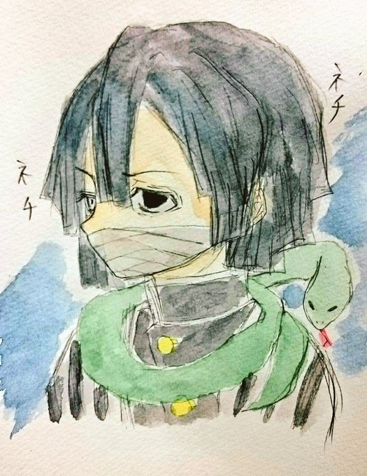 🐎まうまう🐎さんがTwitterに投稿した伊黒小芭内(鬼滅の刃)のイラスト。