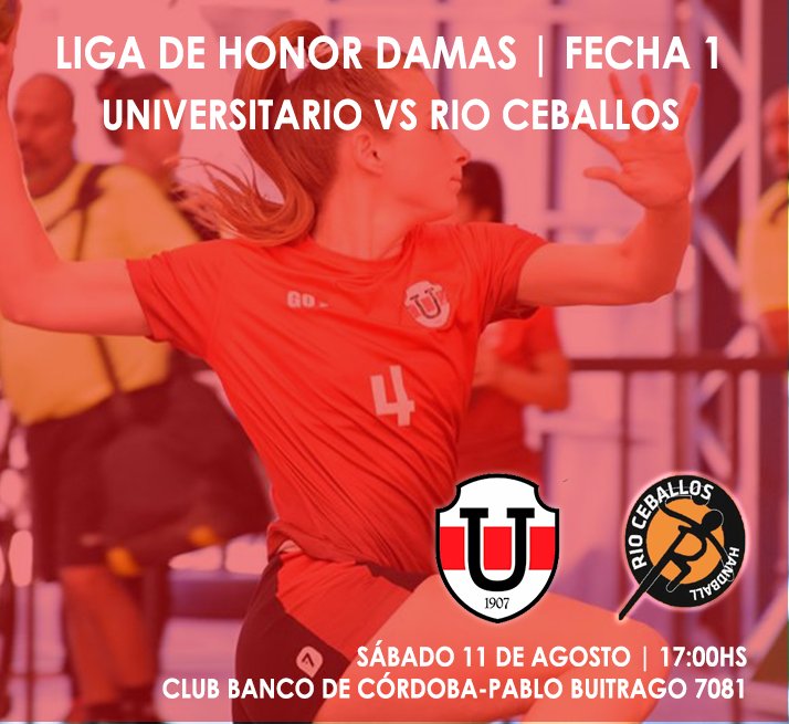 🔴⚪ VUELVE EL TORNEO ⚪🔴

Esta tarde, la Primera Femenina se enfrentará a Rio Ceballos Handball por la primera fecha del torneo de Liga de Honor 💪

Están todos invitados a alentar a las chicas!

🇵🇱 DALE LA U 🇵🇱