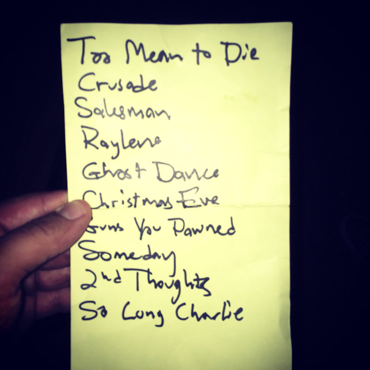 RobJanicke's tweet photo. Setlist from the @radiatorking7 show at #gutterbar in #Brooklyn Thursday night! Two new songs here &amp; they added a 3rd, “Roll The Dice” to end the set. We’re releasing some of these new songs on #vinyl later this year! #summertour #vinylrecords #recordstores #setlist #NewMusic https://t.co/j9MmhwOIrK