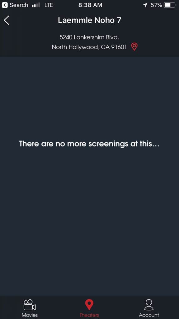 MEshapin's tweet image. I would really like to use the @moviepass i paid for but every theatre shows up like this