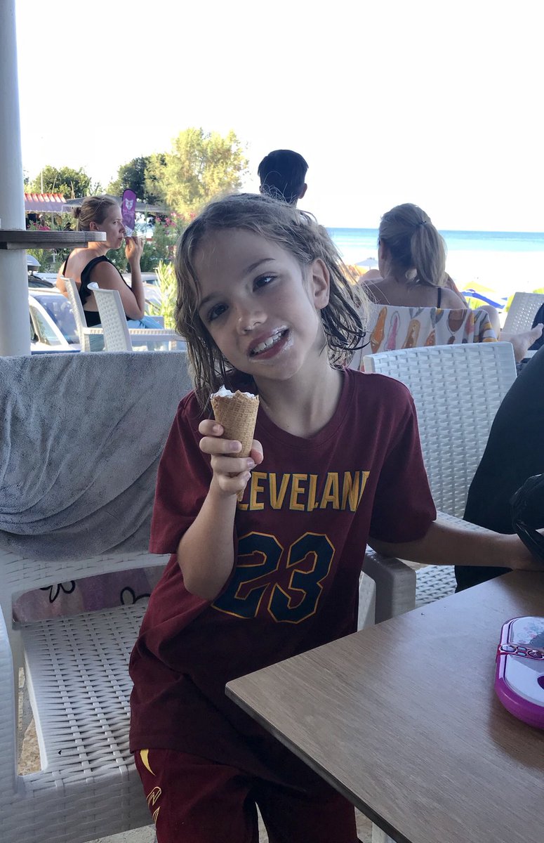 SdrEmily's tweet photo. 🏀🏀 Emily is chilling out 🍦 after another hot day on the beach 🏖 🏝 in #chrani 🏀🏀 She is tweeting to support #kingjames #lebron.  She also needs your support to fund her rare surgery https://t.co/yaSlI49lXU #GoFundMe #greece #cavs #lakers #sdrchangeslives #CerebralPalsy https://t.co/bnF2Kncw6H