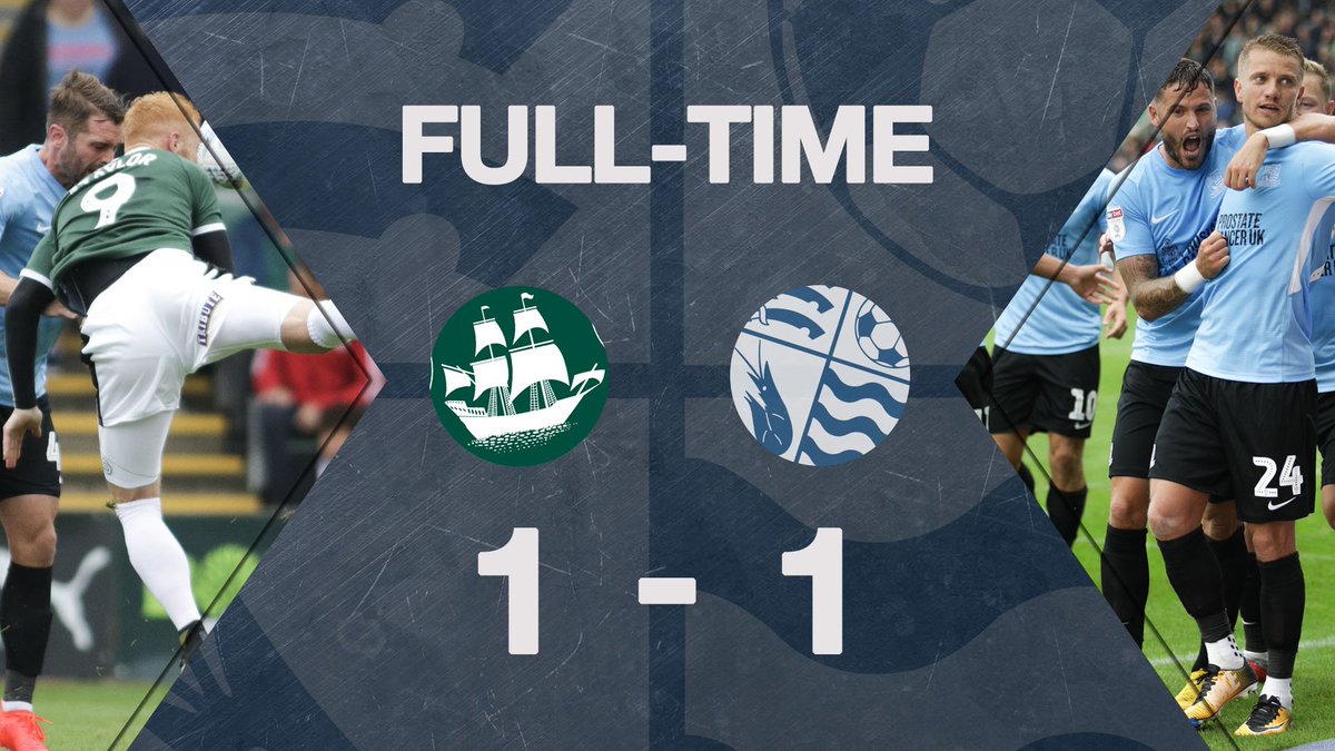 SUFCRootsHall's tweet photo. FT: Plymouth 1-1 #Blues

Blues get their first point of the 2018/19 season on the board away at a tough venue thanks to Demetriou’s penalty in reply to Carey’s spot kick. #PLYSOU https://t.co/urOi44LKie