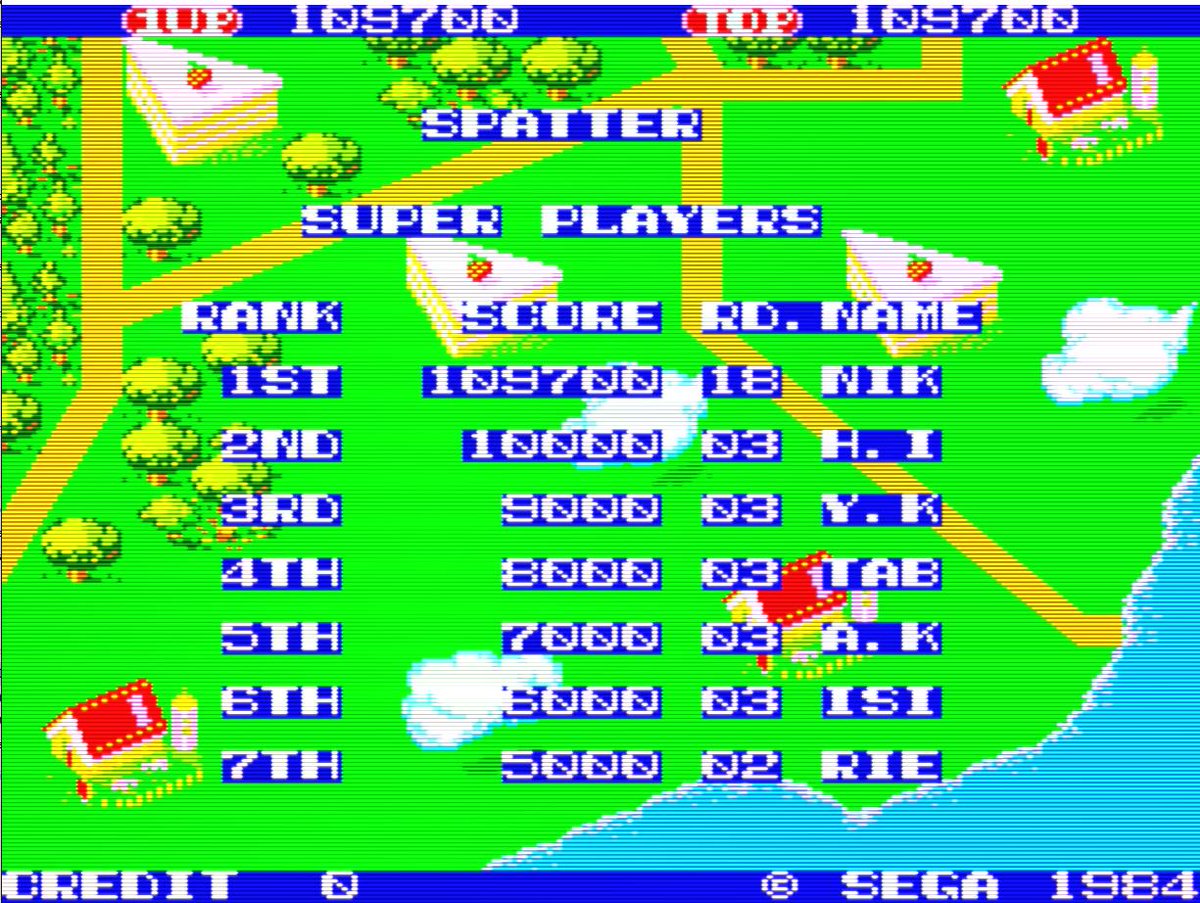 #10pscore 109700 on Spatter - not feeling the love for this - possibly because it sucks using a keyboard - no cab here on hols in sunny Kefalonia this week :(