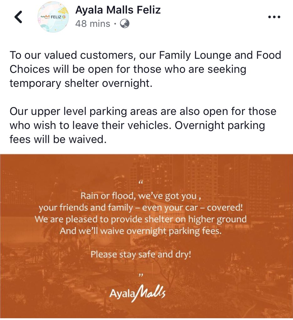 matabangutak's tweet photo. Malls na malapit sa Marikina na nagpo provide ng shelter sa mga stranded at kailangan ng electricity. Magdala kayo extension para makatulong sa ibang need din mag charge. Pwede naman ata. Ingat lahat. https://t.co/W2YVHBre4q