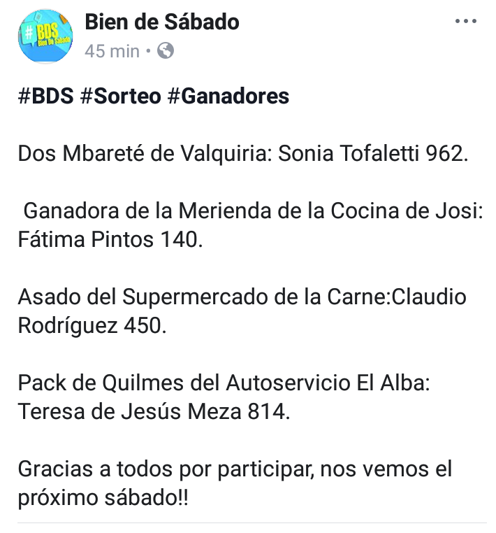 BienDeSabado's tweet photo. #BDS Los ganadores del programa de hoy 👏👏👏 https://t.co/RjxvPgnfwt