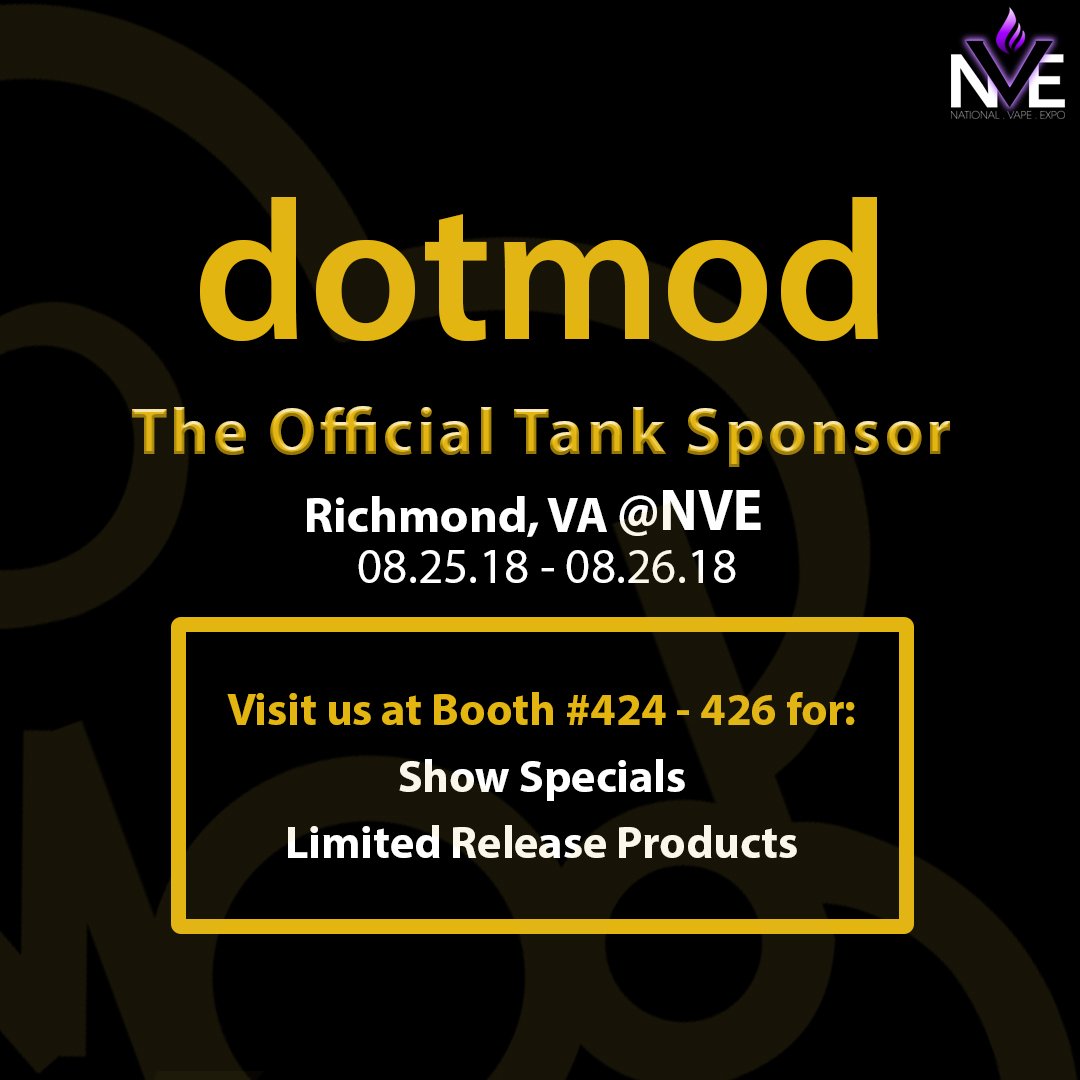 dotmod's tweet photo. 2 more weeks til NVE! Who's going?
πhttps://t.co/9HL7oC9zRc
πΈ: @DukunVape
#dotmod #vape #vaping #NVE #richmond #blue #dotBox #dotTank #saturday #weekend https://t.co/M648BAzgPD