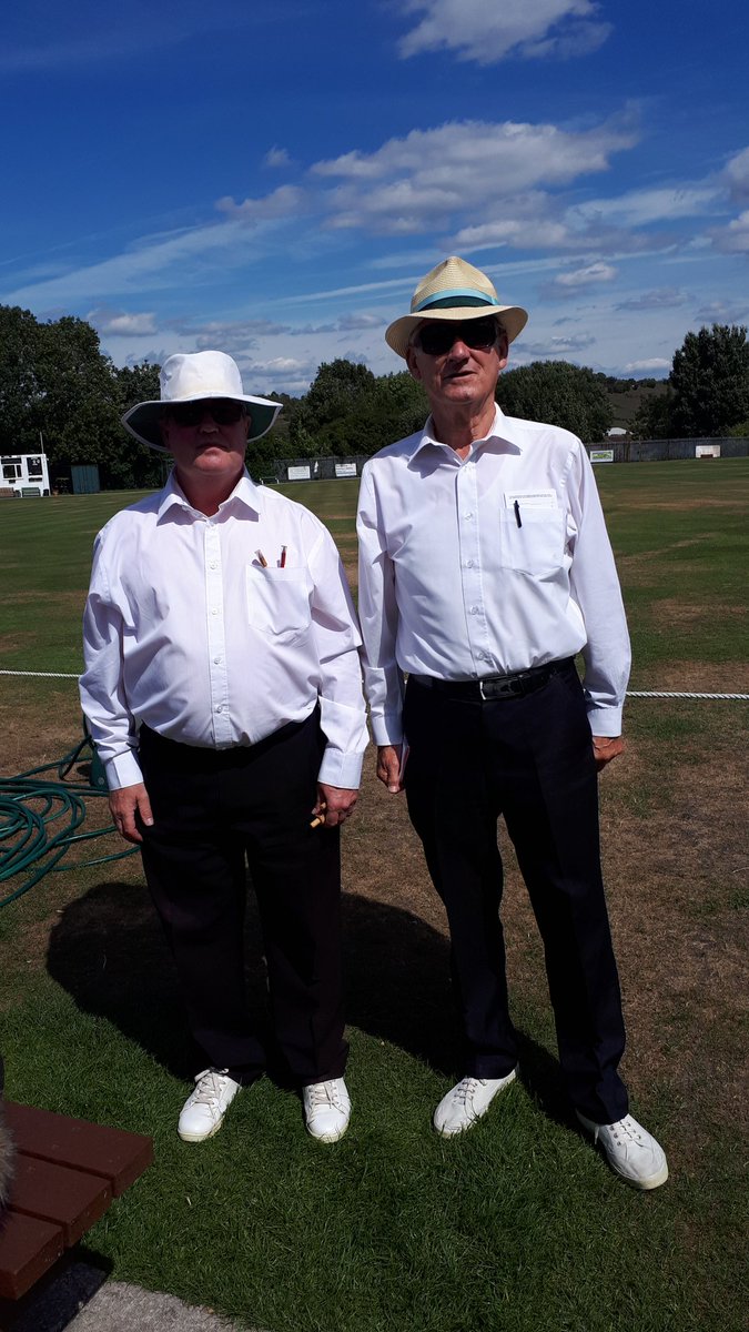 captaindjc's tweet image. Immaculate turnout by Umpires Bernie and Gary for the game at Crompton. Credit to the league @lancs_league