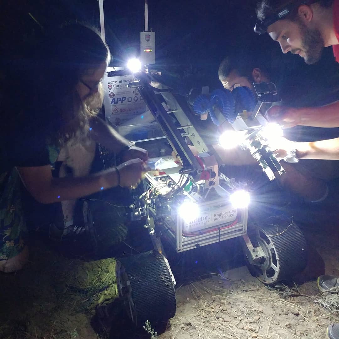 CUSpaceRobotics's tweet image. With a 1:45am start time, we completed the Search and Rescue Task under the darkness of night. Our new LED headlights helped shine the way!
