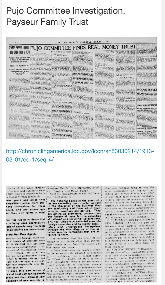 Q142 "Who controls the FED? "Who approved the formation of the FED?" #Payseur Companies are the parent of the FED Reserve. The Pujo Committee investigated [P} ties to banks overstepping their powers. There was a House Investigation in 1918 regarding this: https://kmaclub.files.wordpress.com/2011/08/montru_report-page-99-frisco.pdf