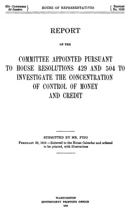 Q142 "Who controls the FED? "Who approved the formation of the FED?" #Payseur Companies are the parent of the FED Reserve. The Pujo Committee investigated [P} ties to banks overstepping their powers. There was a House Investigation in 1918 regarding this: https://kmaclub.files.wordpress.com/2011/08/montru_report-page-99-frisco.pdf